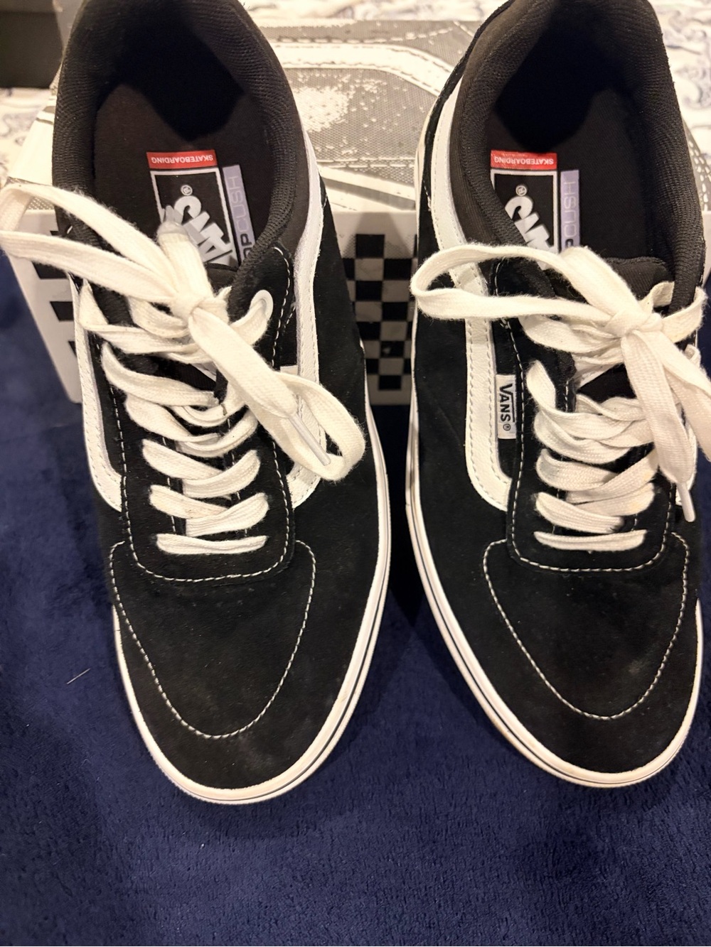 Vans Black and White Old Skool Low-Top Sneakers